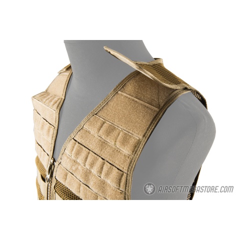 Lancer Tactical Breathable MOLLE/PALS Adjustable Mesh Vest - TAN