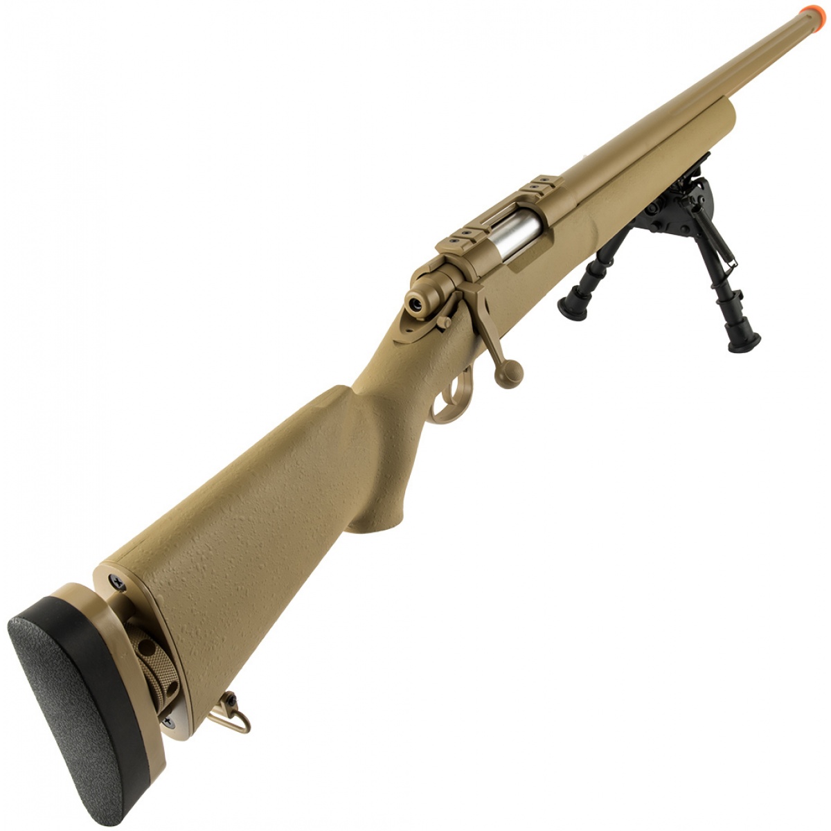 Echo1 M28 Bolt Action Sniper Rifle w/ Bipod TAN Airsoft Megastore