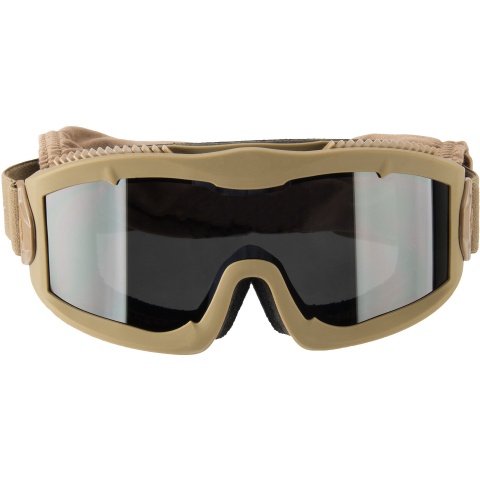 Lancer Tactical AERO Protective Tan Airsoft Goggles - SMOKE LENS