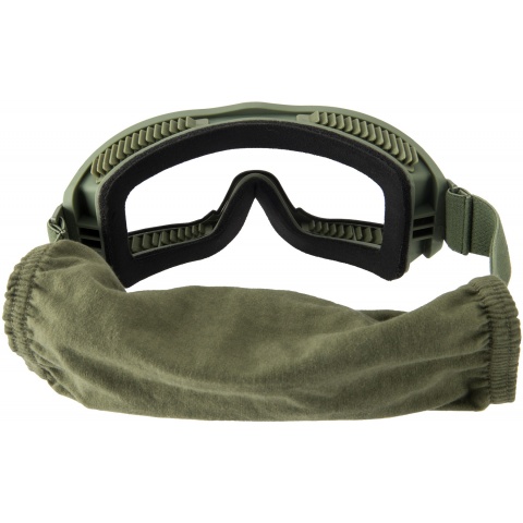 Lancer Tactical AERO Protective OD Green Airsoft Goggles - CLEAR LENS