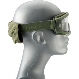Lancer Tactical AERO Protective OD Green Airsoft Goggles - CLEAR LENS