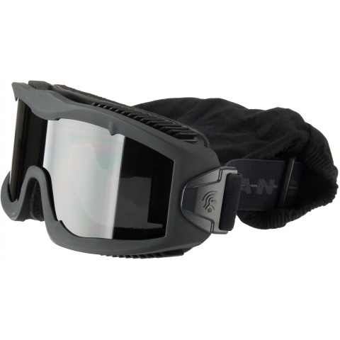 Lancer Tactical AERO Protective Black Airsoft Goggles - SMOKE/YELLOW/CLEAR LENS