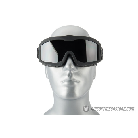 Lancer Tactical AERO Protective Black Airsoft Goggles - SMOKE/YELLOW/CLEAR LENS