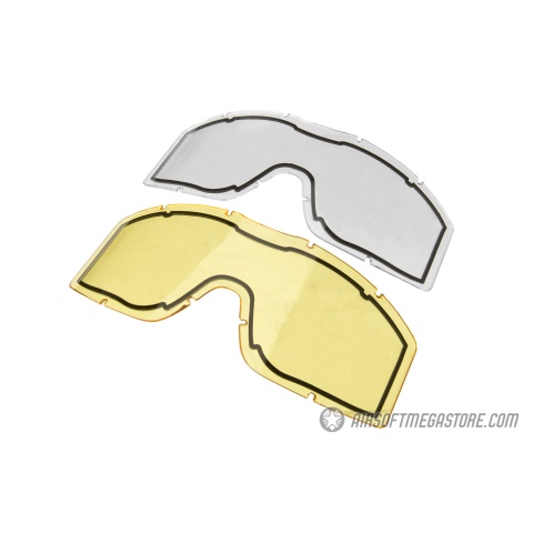 Lancer Tactical AERO Protective Black Airsoft Goggles - SMOKE/YELLOW/CLEAR LENS