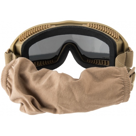 Lancer Tactical AERO Protective Tan Airsoft Goggles - SMOKE/YELLOW/CLEAR LENS