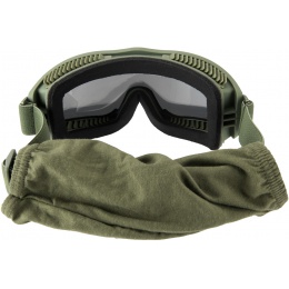 Lancer Tactical AERO Protective OD Green Airsoft Goggles - SMOKE/YELLOW/CLEAR LENS