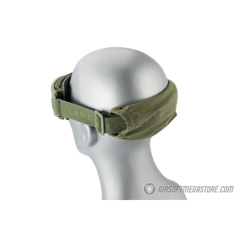 Lancer Tactical AERO Protective OD Green Airsoft Goggles - SMOKE/YELLOW/CLEAR LENS