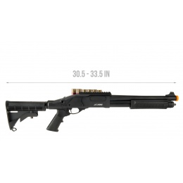 JAG Arms Scattergun TSS Airsoft Gas Shotgun w/ Side Saddle - BLACK