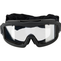Lancer Tactical AERO Protective Black Airsoft Goggles - CLEAR LENS