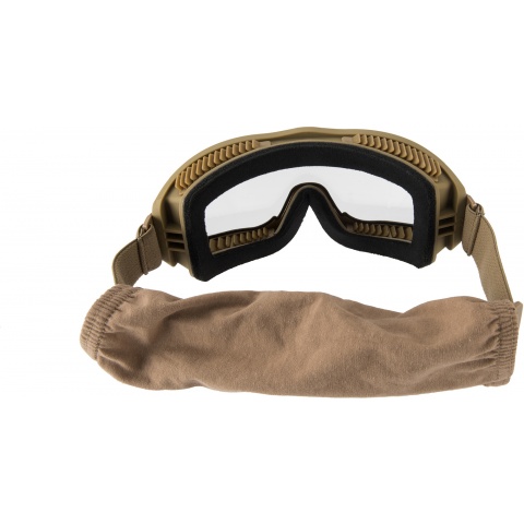 Lancer Tactical AERO Protective Tan Airsoft Goggles - CLEAR LENS