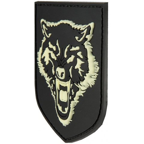 G-Force Wolf Glow-in-the Dark PVC Morale Patch - BLACK