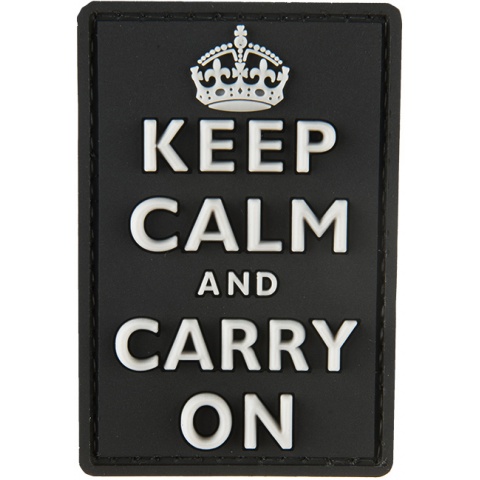 G-Force Keep Calm and Carry On PVC Morale Patch - BLACK