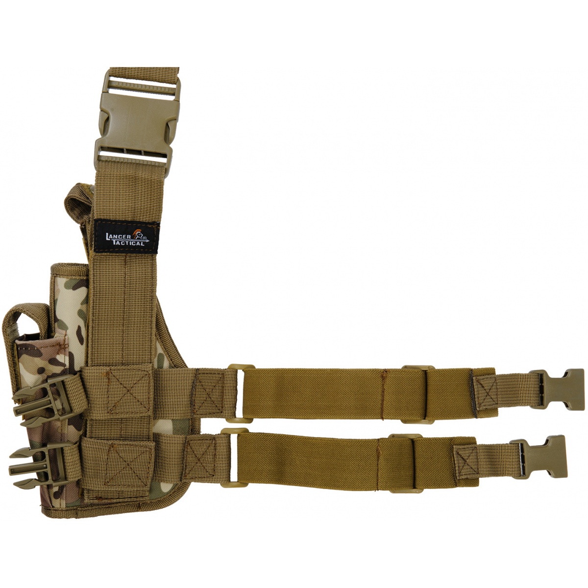Lancer Tactical 1000D Nylon Drop Leg Holster CAMO Airsoft Megastore
