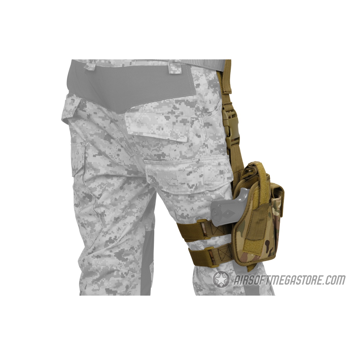 Lancer Tactical 1000D Nylon Drop Leg Holster CAMO Airsoft Megastore
