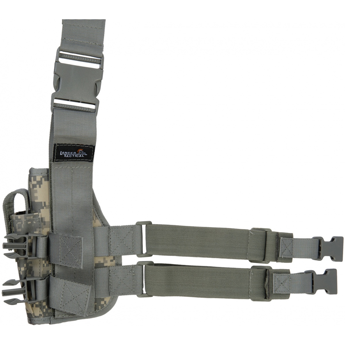 Lancer Tactical 1000D Nylon Drop Leg Holster ACU Airsoft Megastore