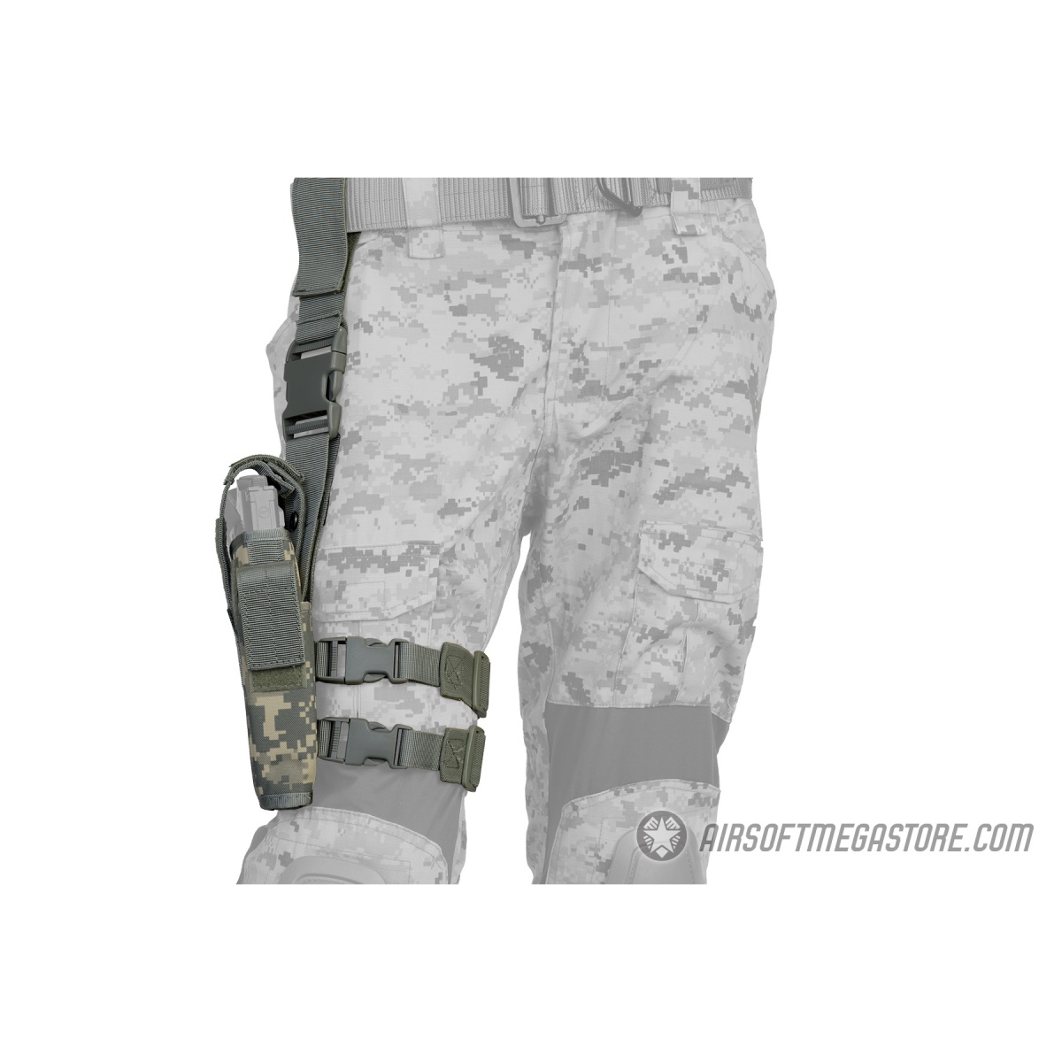 Lancer Tactical 1000D Nylon Drop Leg Holster ACU Airsoft Megastore