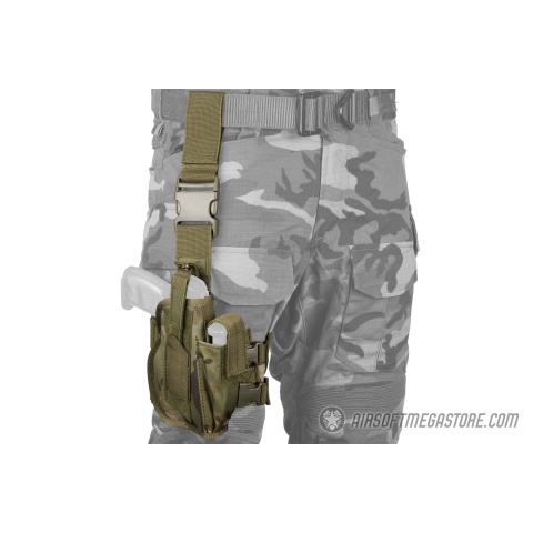 Lancer Tactical 1000D Nylon Drop Leg Holster - CAMO TROPIC