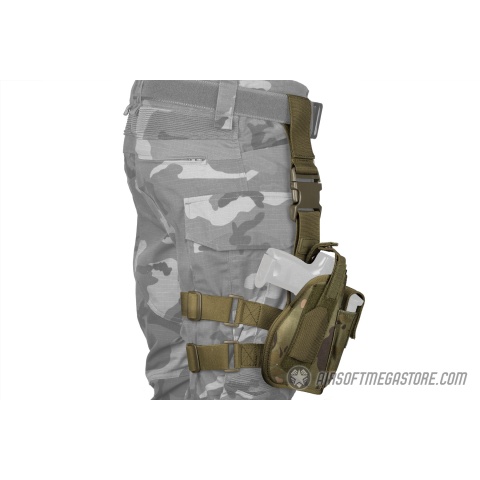 Lancer Tactical 1000D Nylon Drop Leg Holster - CAMO TROPIC