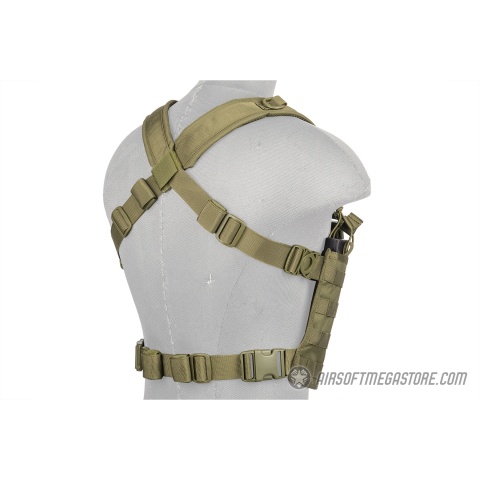 Lancer Tactical Airsoft 1000D Nylon Lightweight MOLLE Chest Rig - OD GREEN