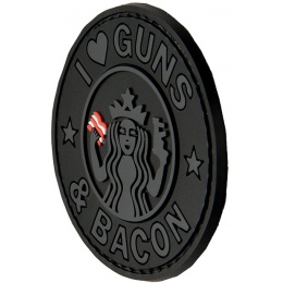 G-Force I Love Guns and Bacon PVC Morale Patch - BLACK