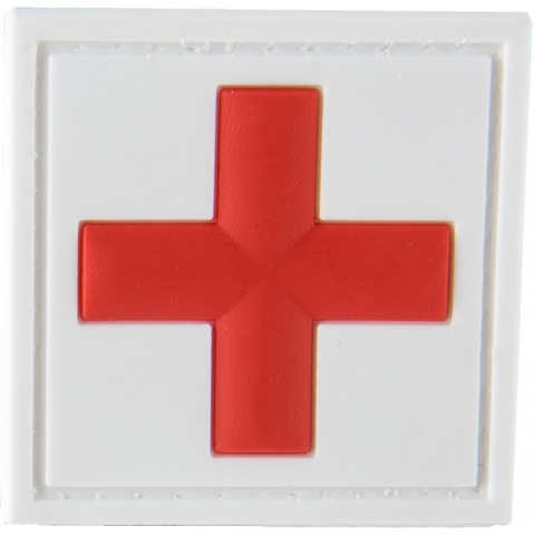 G-Force Cross Medic Patch PVC Morale Patch - WHITE/RED