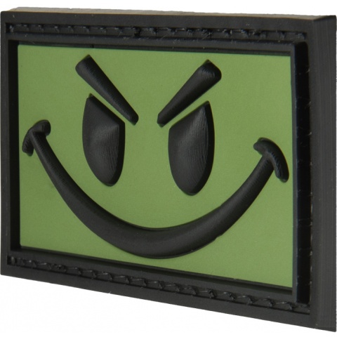 G-Force Big Evil Smiley PVC Morale Patch - OD GREEN