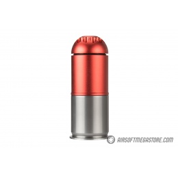 Airsoft CYMA 60rd 40mm Gas Grenade Cartridge Shell Red/Silver 