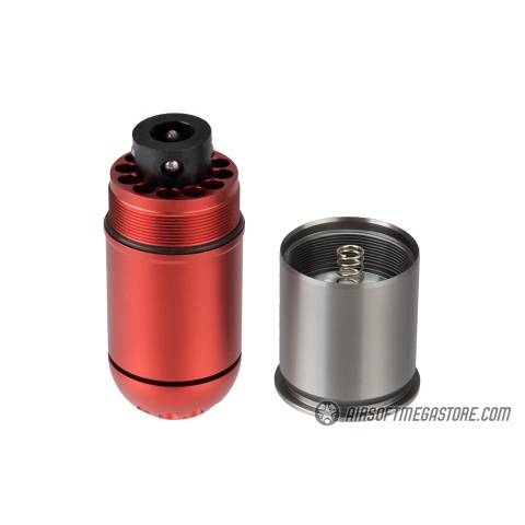 Atlas Custom Works Airsoft Grenade Shell - RED / SILVER