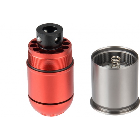 Atlas Custom Works Airsoft Grenade Shell - RED / SILVER