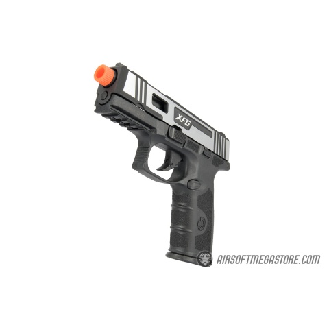 ICS XFG Hairline Gas Blowback Airsoft Pistol - BLACK/SILVER