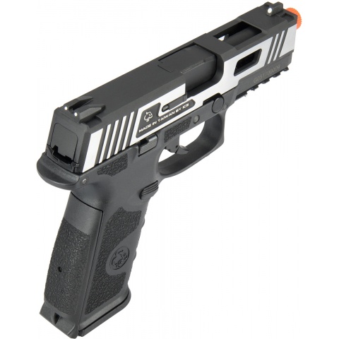 ICS XFG Hairline Gas Blowback Airsoft Pistol - BLACK/SILVER