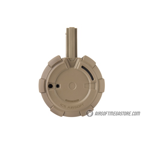 ICS 2000 Round Electric Drum Magazine w/ M4 Adapter - TAN