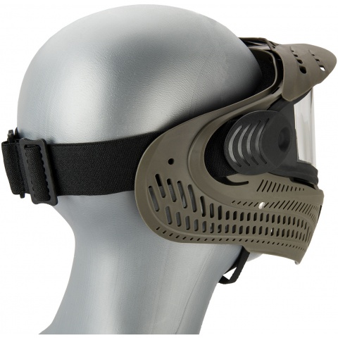 AMA Full Face Airsoft Mask w/ A Full Adjustable Strap - OD GREEN