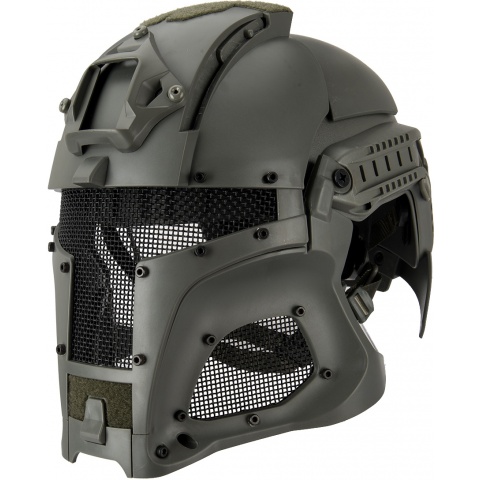 AMA Interstellar Battle Trooper Full Face Airsoft Helmet - FOLIAGE GREEN
