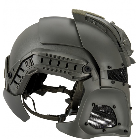 AMA Interstellar Battle Trooper Full Face Airsoft Helmet - FOLIAGE GREEN