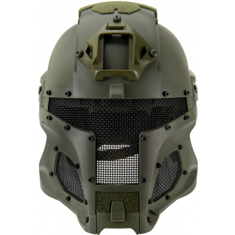 AMA Interstellar Battle Trooper Full Face Airsoft Helmet - OD GREEN