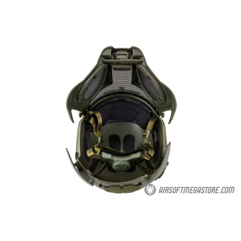 AMA Interstellar Battle Trooper Full Face Airsoft Helmet - OD GREEN