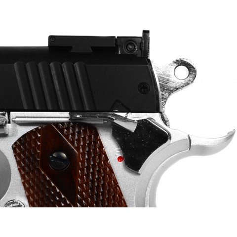 TSD Two-Tone M1911 CO2 Blowback Pistol Tactical-601 - BLACK / SILVER