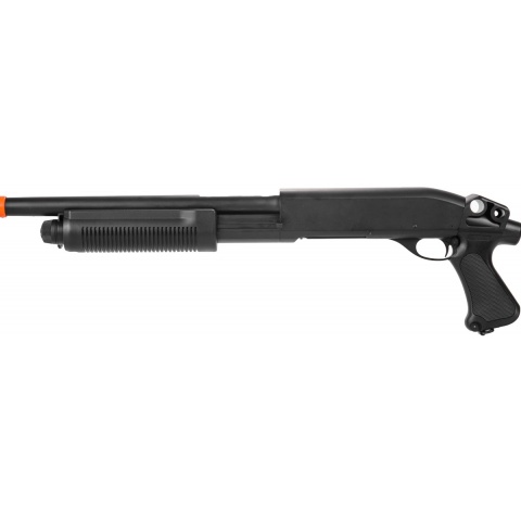 Lancer Tactical M870 Full Metal Tri-Shot Airsoft Shotgun - BLACK