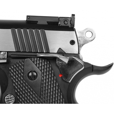 TSD Two-Tone M1911 CO2 Blowback Pistol Tactical-601 - SILVER / BLACK