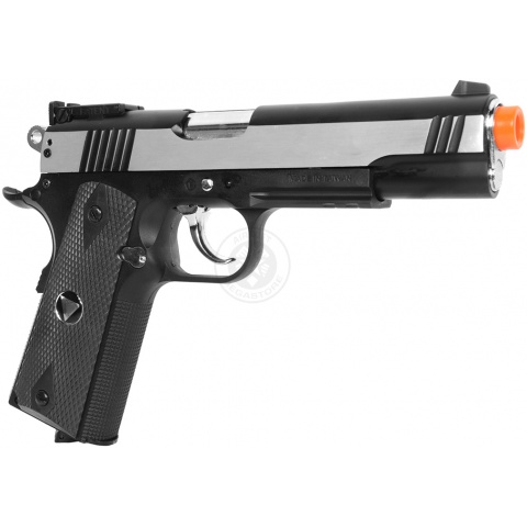 TSD Two-Tone M1911 CO2 Blowback Pistol Tactical-601 - SILVER / BLACK