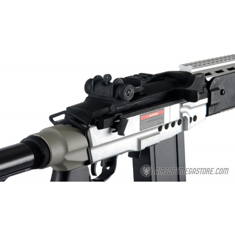 Lancer Tactical Full Metal M14 EBR AEG DMR Sniper Rifle - SILVER