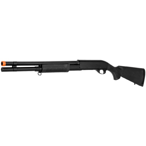 Lancer Tactical Long M870 Shell Loading Tri-Shot Airsoft Shotgun - BLACK