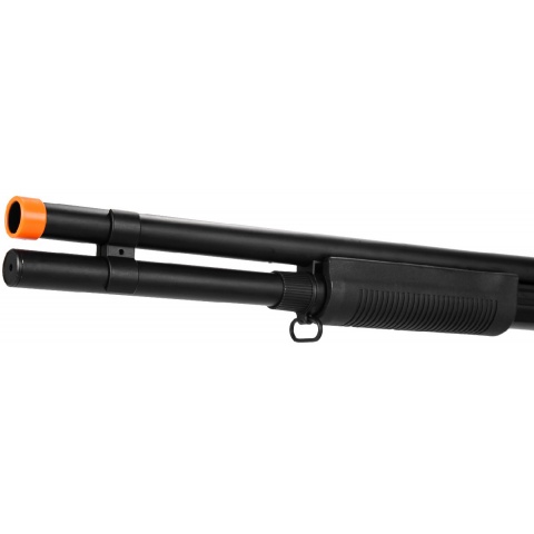 Lancer Tactical Long M870 Shell Loading Tri-Shot Airsoft Shotgun - BLACK