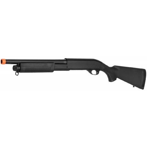 Lancer Tactical Full Metal M870 Shell Loading Tri-Shot Airsoft Shotgun - BLACK
