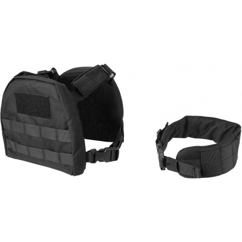Lancer Tactical 1000D Nylon Youth MOLLE Vest w/ Battle Belt [S] - BLACK - BLACK