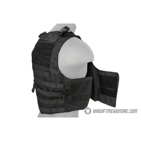 Lancer Tactical 1000D Nylon AAV Style Plate Carrier - BLACK