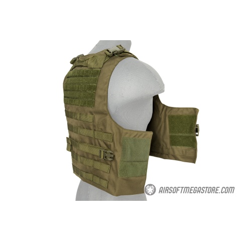 Lancer Tactical 1000D Nylon AAV Style Plate Carrier - OD GREEN