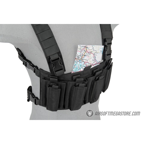 Lancer Tactical 1000D Nylon Quad M4 and Pistol Mag Chest Rig - BLACK
