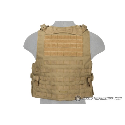 Lancer Tactical 1000D Nylon AAV Style Plate Carrier - TAN